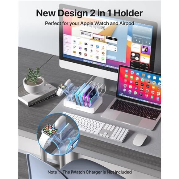 Premium 6-Port USB Charging Station Organizer for Multiple Devices - Picture 3 of 7